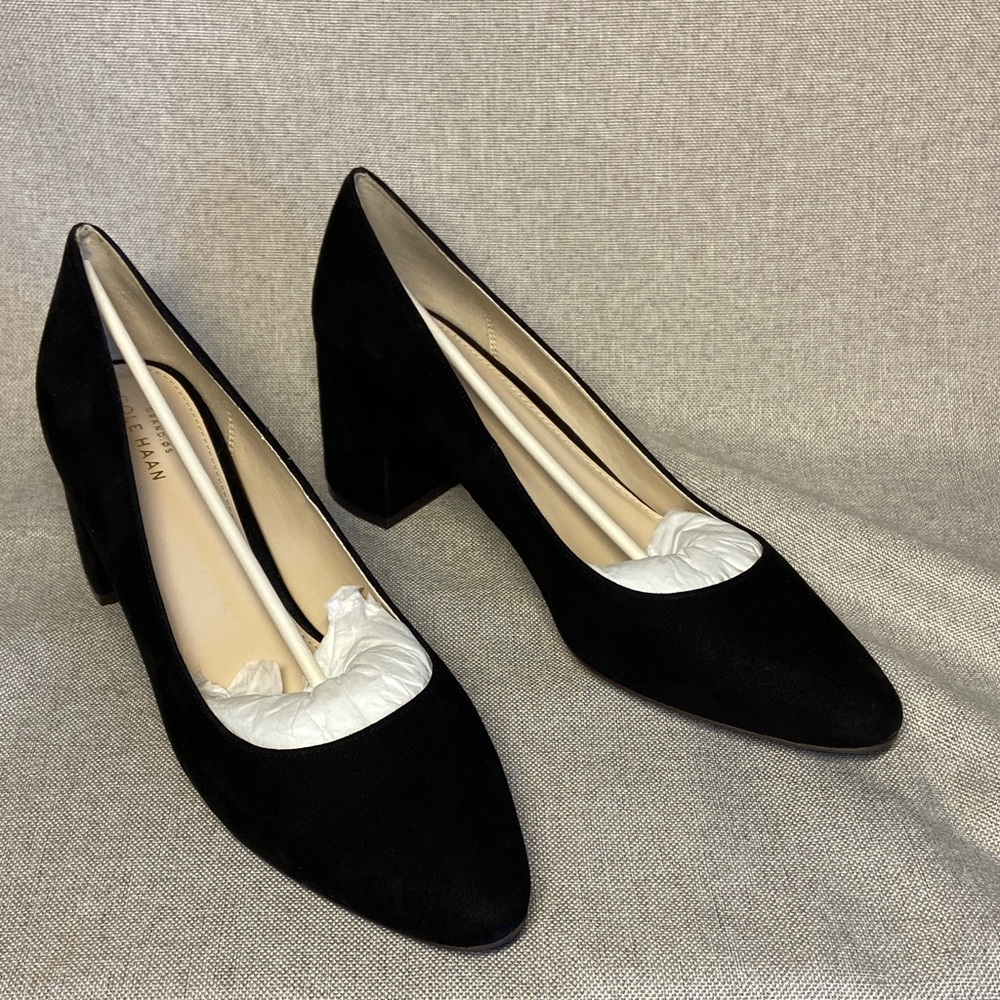 Cole Haan Black Block Heel Pumps. Size 10B. New.